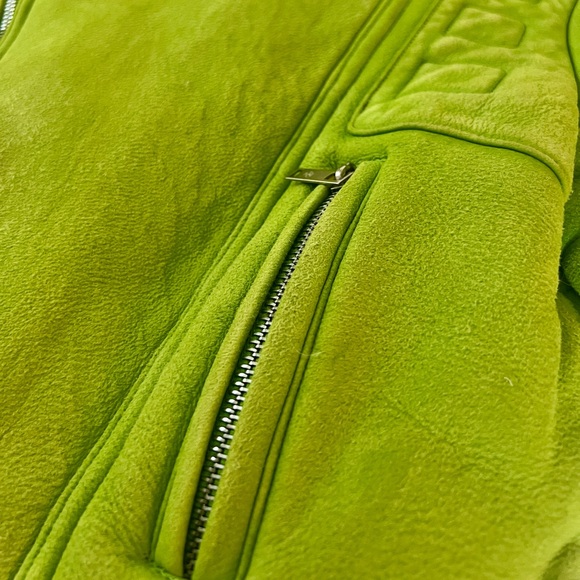 Ralph Lauren Purple Label lime Green Shearling Jacket. Size 4. - Picture 15 of 16